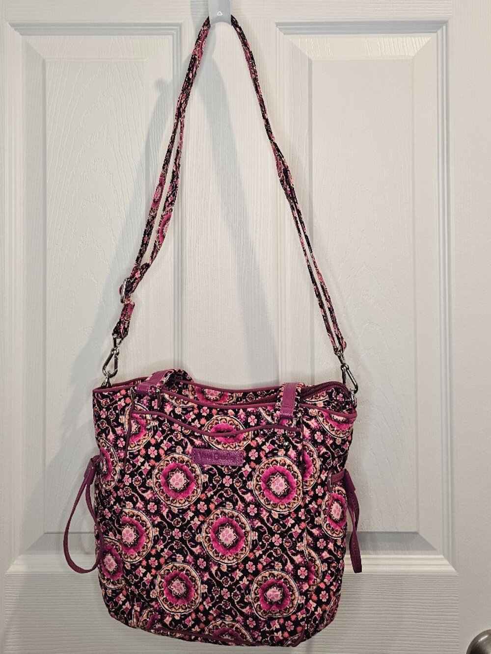 NWT Vera Bradley Mini Glenna Raspberry Medallion Satchel Crossbody Purse Bag